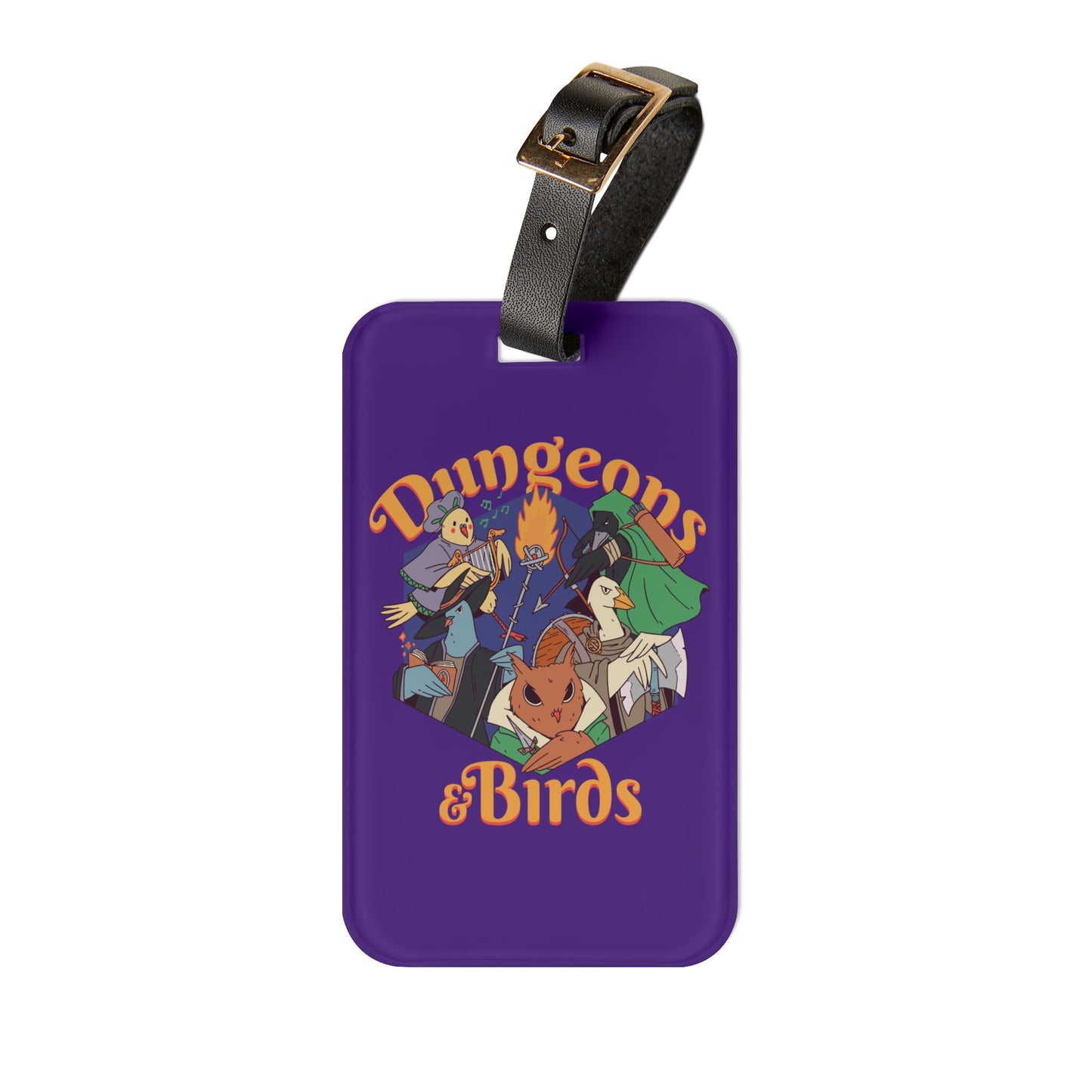 Dungeons and Birds Luggage Tag | Funny Bird Lover Baggage ID | Nerdy Parody Travel Accessory | Fantasy Roleplaying Gift for Avian Fans