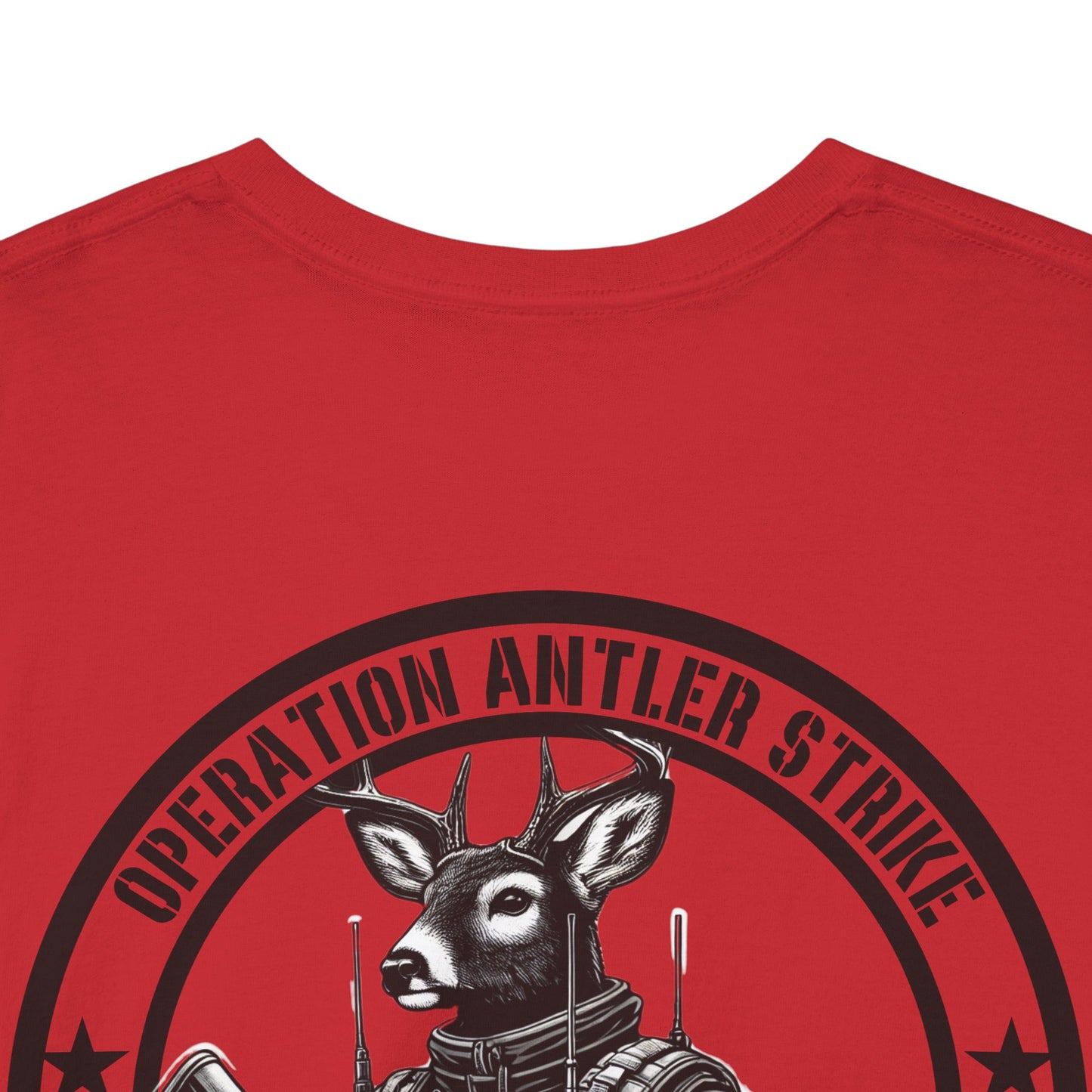 Tactical Deer Antler Strike Shirt | Funny Buck Wild Military-Inspired Tee | Battle-Ready Patriotic Humor Graphic for Hunters Tactical Fans