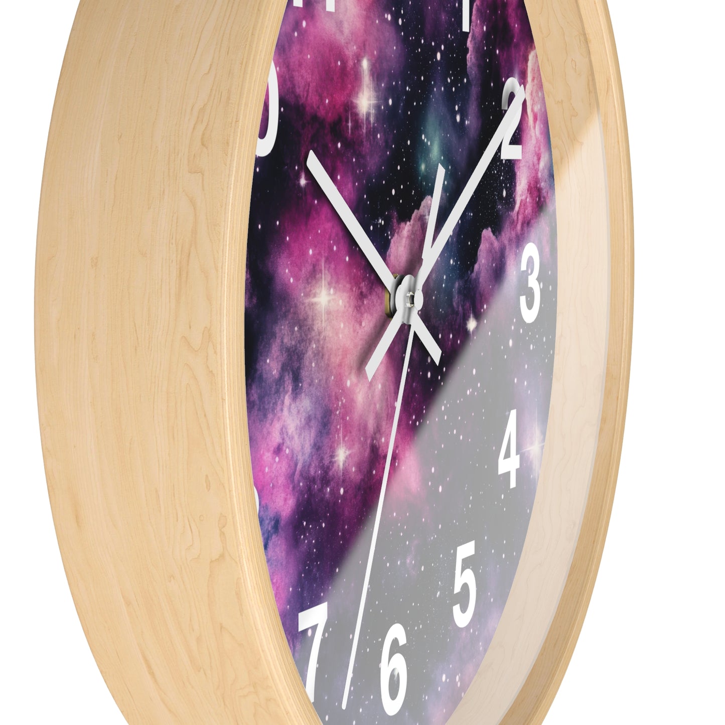 Pink Black Galaxy Wall Clock | Trippy Space Rave Decor | Battery Operated Unique Teen Girl Room Decoration Space Enthusiasts Rave Lovers