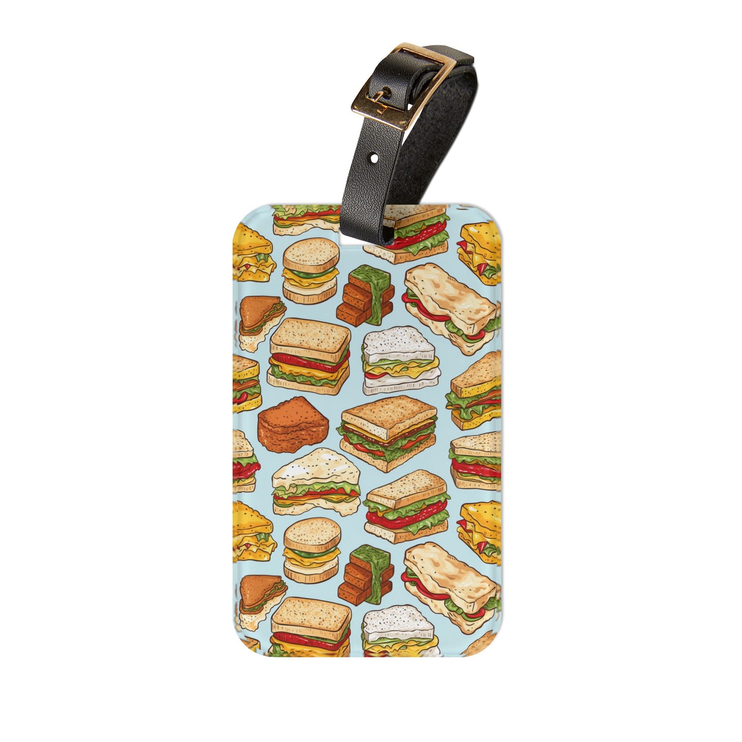 Yummy Sandwiches Various Favorites Luggage Tag | Vibrant Food Lovers Travel Accessory | Funny Baggage ID Delicious Fun Sammies Foodie Gift