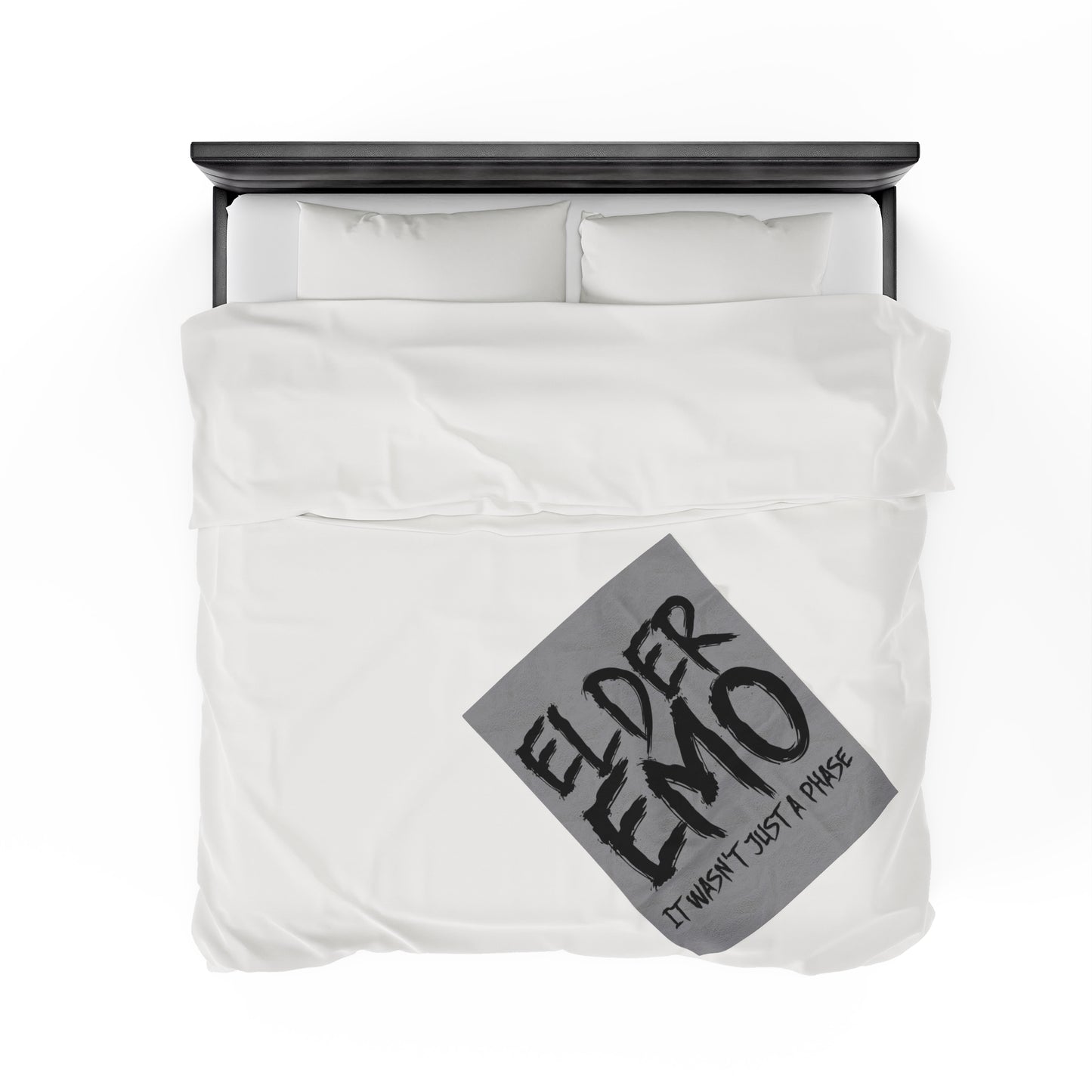 Elder Emo Not Just A Phase Velveteen Plush Throw Blanket Black Dark Aesthetic Gift Goths & Punks | Emo Decor Nostalgic Alternative Fans Gift