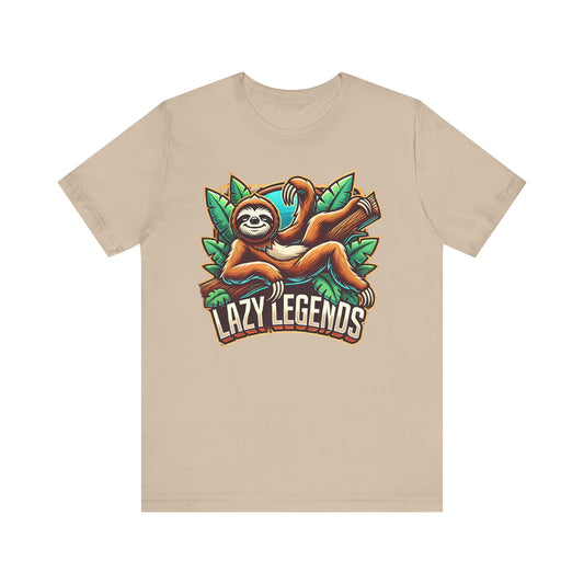 Lazy Legends Sloth Shirt | Relaxed Jungle Animal Design | Fun Gift for Sloth Lovers and Gamers Esports Jersey Style Graphic Tee Sloth Lover