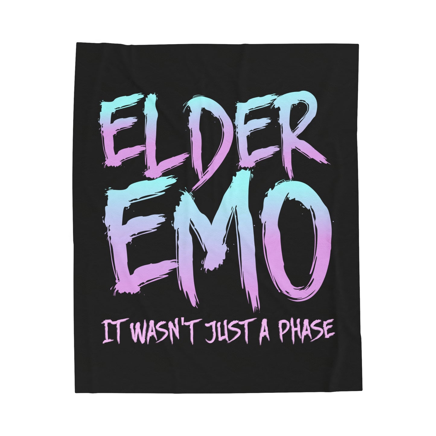 Elder Emo Not Just A Phase Velveteen Plush Throw Blanket | Dark Aesthetic Gift for Goths & Punks | Emo Decor for Nostalgic Alternative Fans