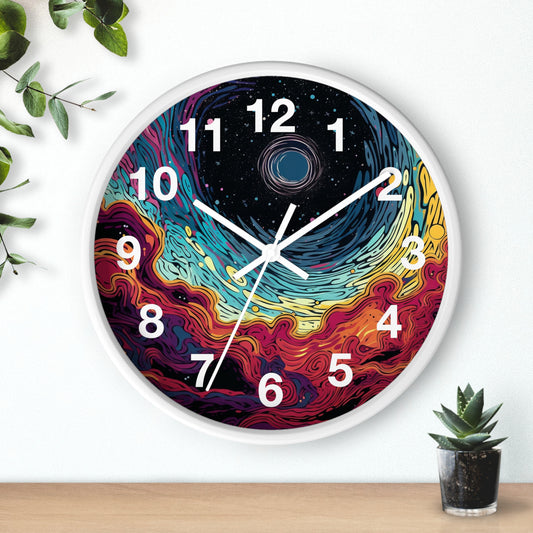 Abstract Trippy Wall Clock | Colorful Psychedelic Dorm Decor | Mind Melting Rave Art | Battery Operated | Perfect Gift for Students