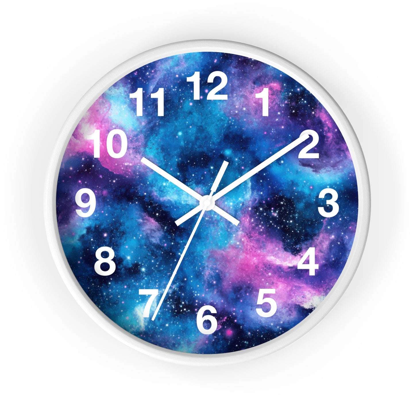 Blue Pink Trippy Space Wall Clock | Galaxy Rave Decor | Battery Operated | Unique Teen Girl Room Decoration | Perfect Rave Cosmic Enthusiast