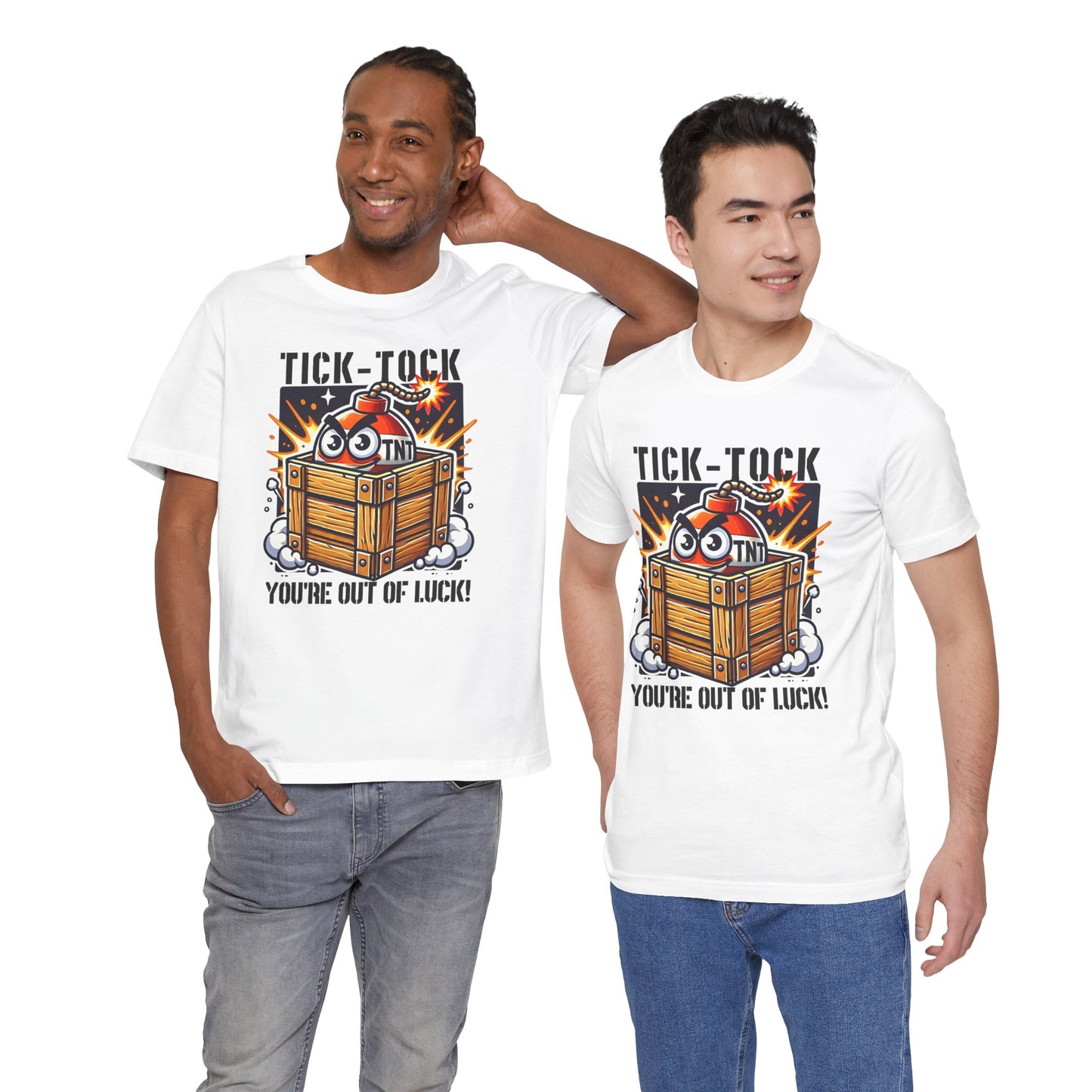 Explosive Cartoon Crate | TNT Prop Hunt Design | Funny Gamer Illustration | Dynamic Boom Box Graphic | Unique Tactical Prop Explosion Theme