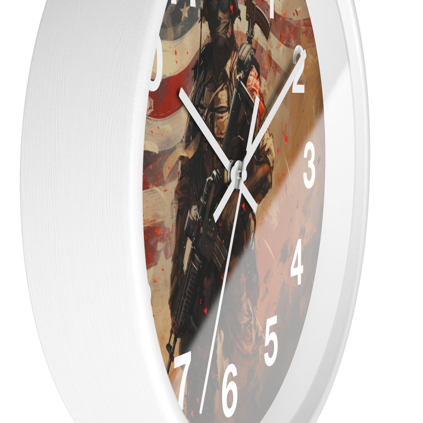 War-Ready Tactical Soldier Wall Clock | Rugged Military Tribute Art | Battery Operated | Bold USA Decor | Perfect Gift Warriors and Patriots