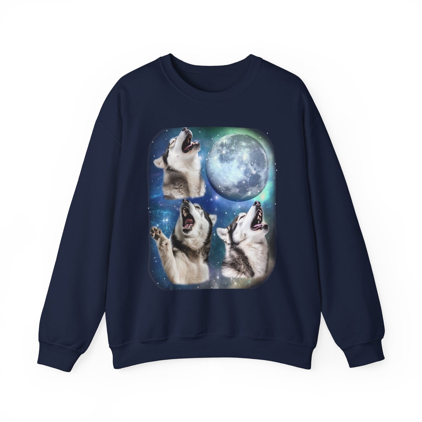 Alaskan Malamute Howling at Moon Sweater | Vintage Dog Lover Pullover Funny Malamute Sweatshirt Dog Lover Sweater Funny Dog Malamute Gifttl