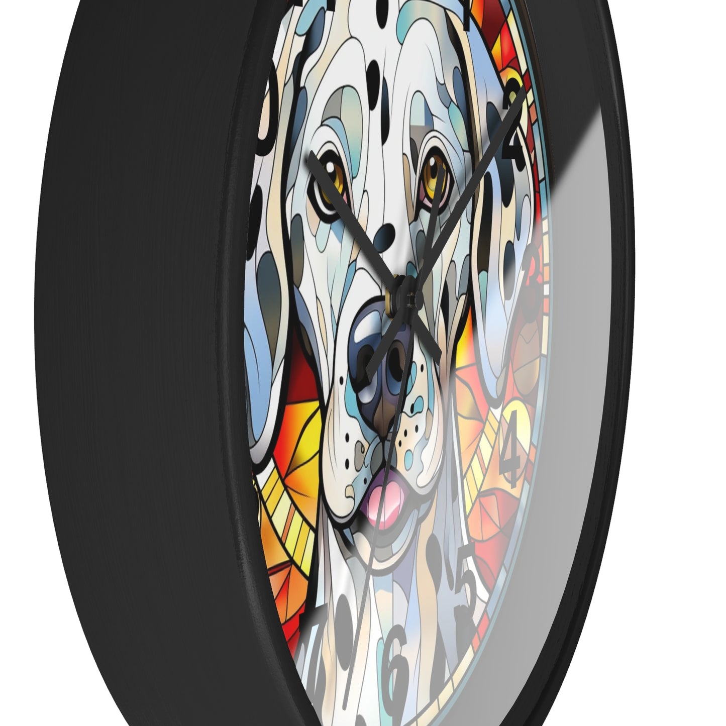 Colorful Stained Glass Dalmatian Wall Clock | Battery Operated | Charming Dog Lover Decor Perfect Gift Dalmatian Fans Whimsical Home Accent