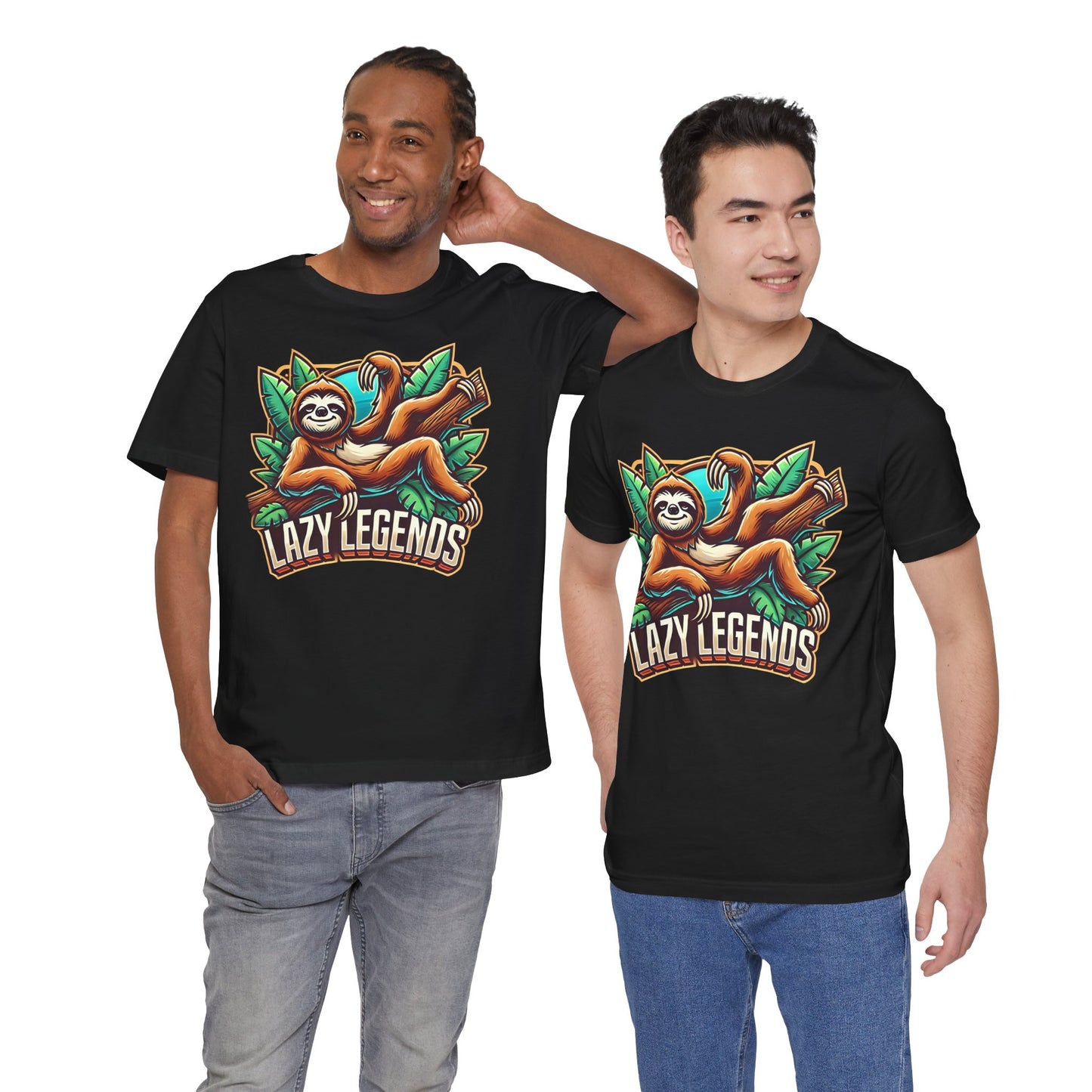 Lazy Legends Sloth Shirt | Relaxed Jungle Animal Design | Fun Gift for Sloth Lovers and Gamers Esports Jersey Style Graphic Tee Sloth Lover