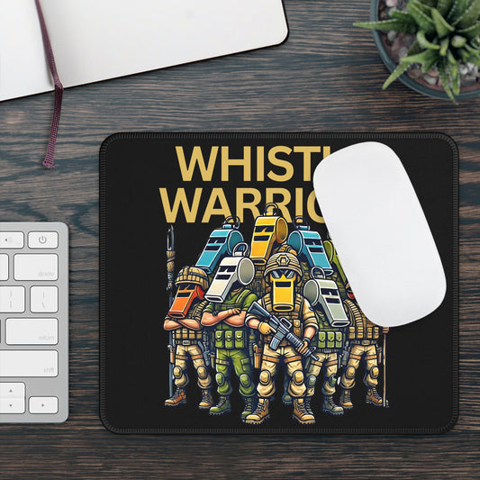 Whistle Warriors Non Slip Mouse Pad | Tactical Cartoon Whistle Soldiers Art | Funny Military Prop Hunt Office Desk Decor | Bold Team Gift