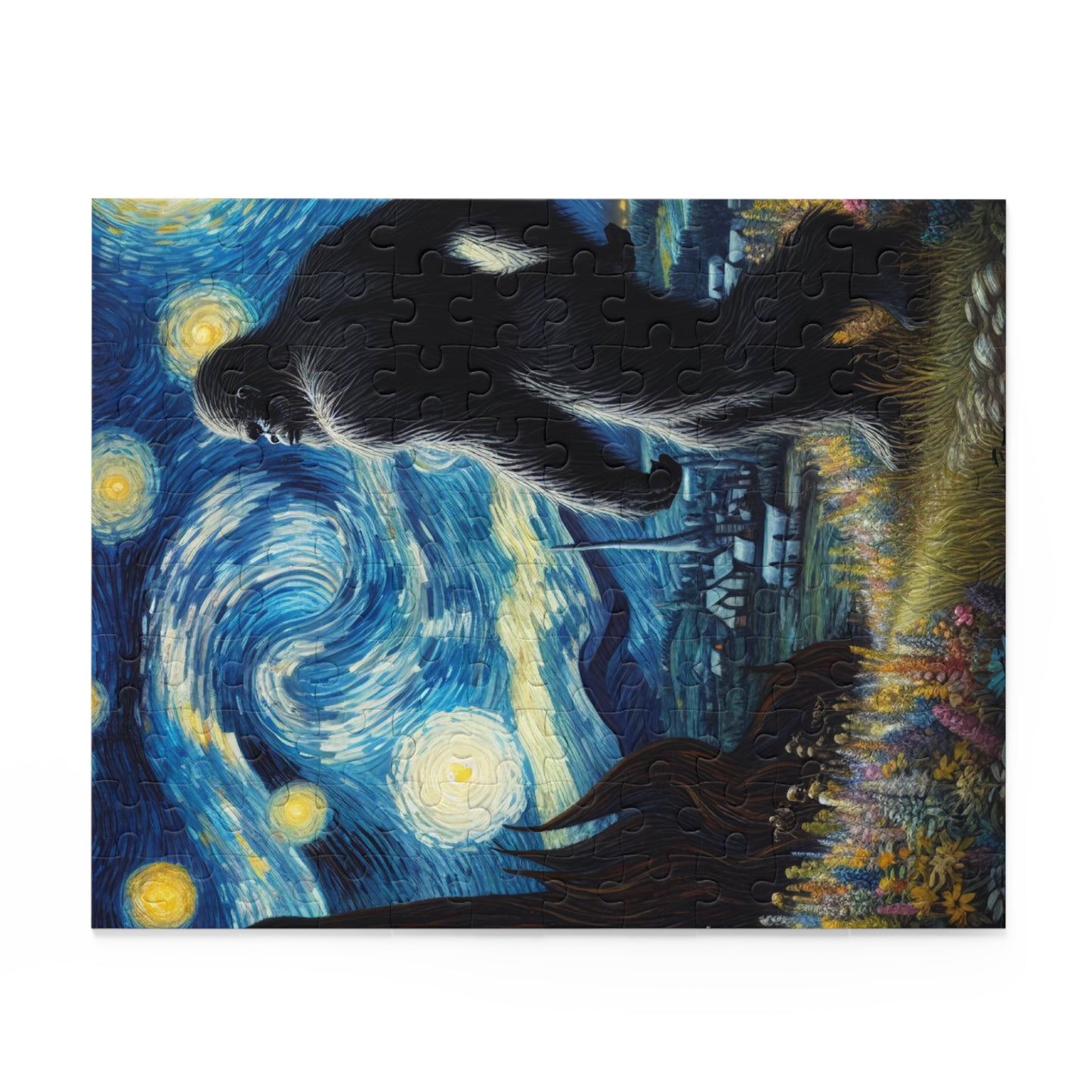 Bigfoot Night Sky Jigsaw Puzzle 120-500 Pieces | Starry Night Inspired Art | Humorous Sasquatch Decor for Quirky Bigfoot Lovers