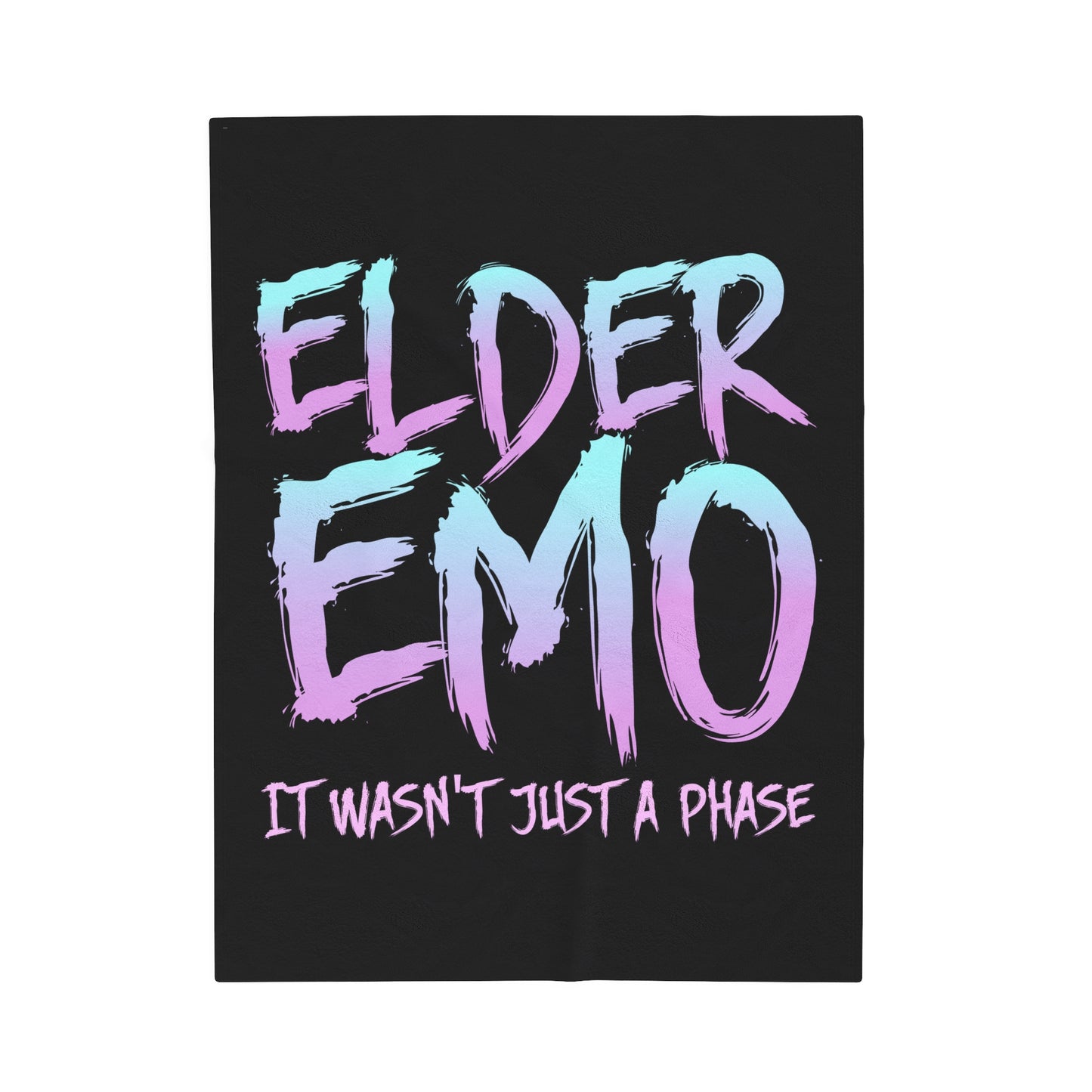 Elder Emo Not Just A Phase Velveteen Plush Throw Blanket | Dark Aesthetic Gift for Goths & Punks | Emo Decor for Nostalgic Alternative Fans