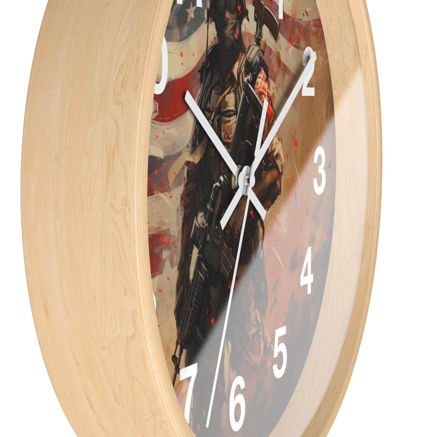 War-Ready Tactical Soldier Wall Clock | Rugged Military Tribute Art | Battery Operated | Bold USA Decor | Perfect Gift Warriors and Patriots