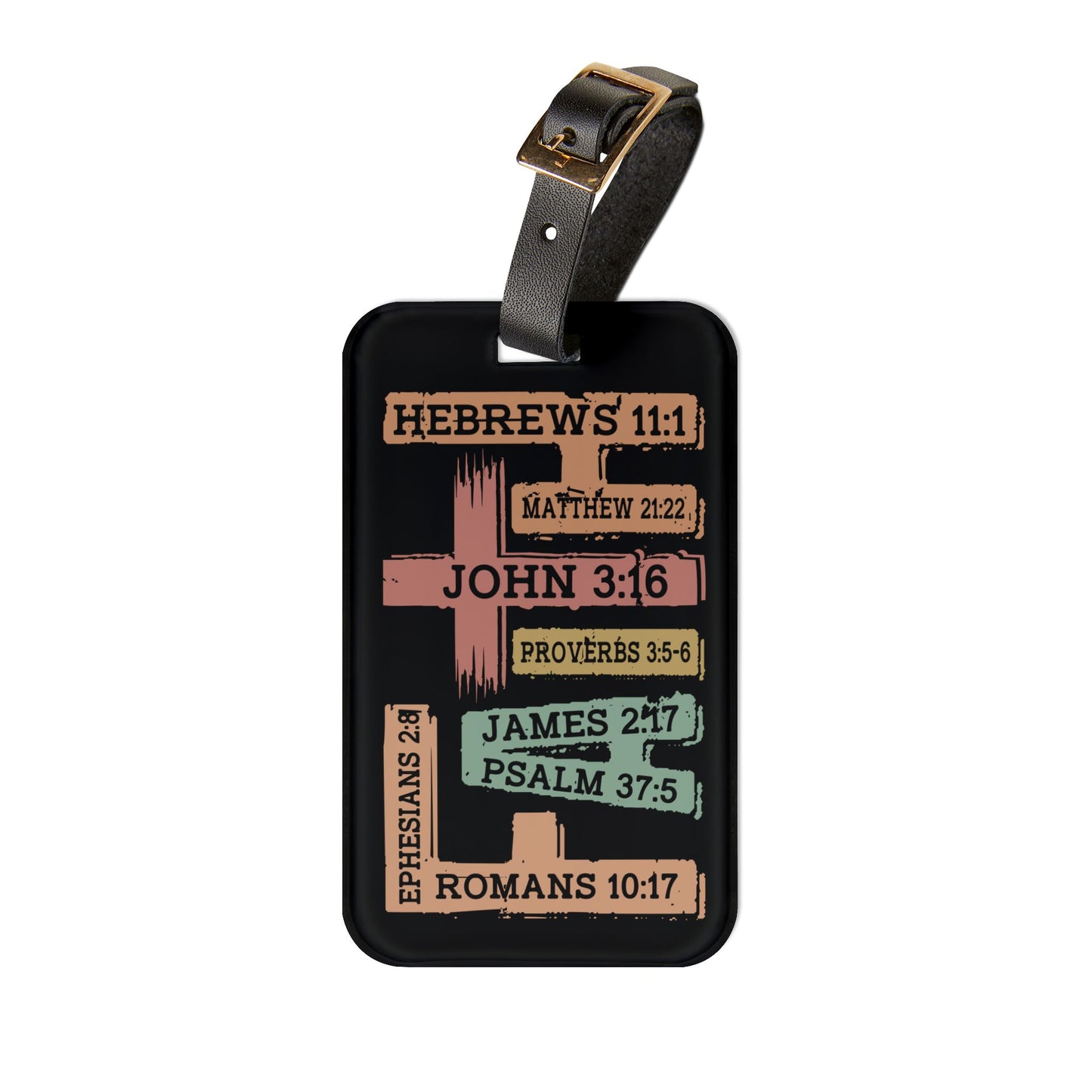 Faith Bible Verse Luggage Tag Trendy Christian Faith-Based Travel Accessory Perfect Believer Gift Unique Jesus Scripture Suitcase ID Badge