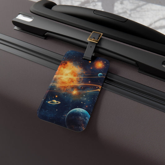 Galaxy Outer Space Luggage Tag | Stars and Planets Baggage ID | Cosmos Constellations | Space Lover Travel Accessory | Unique Space Gift