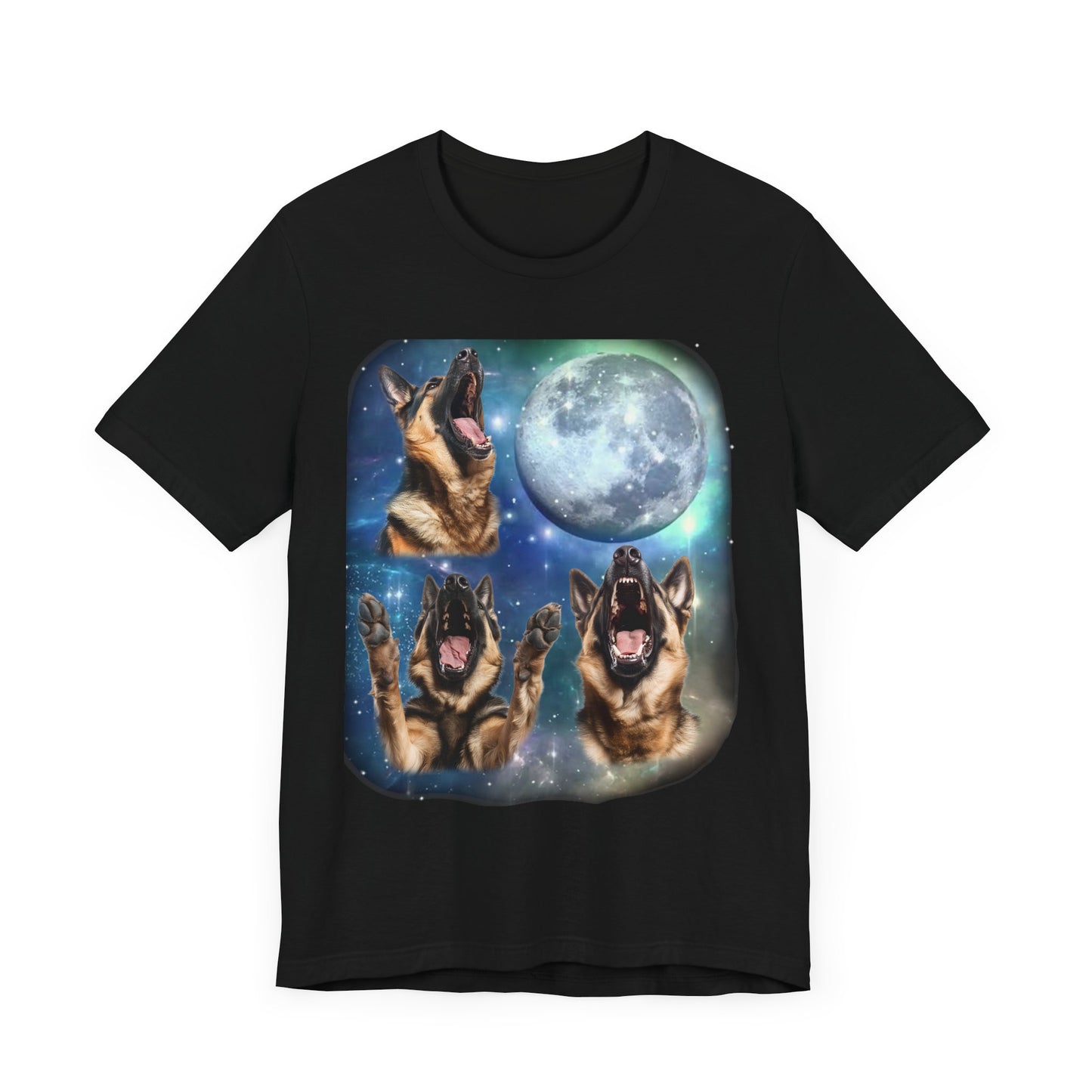 German Shepherd Howling at the Moon Shirt | Vintage 90s Inspired Dog Tee | Funny Shepherd Lover Gift | Retro Canine Vibes | Unique GSD Humor