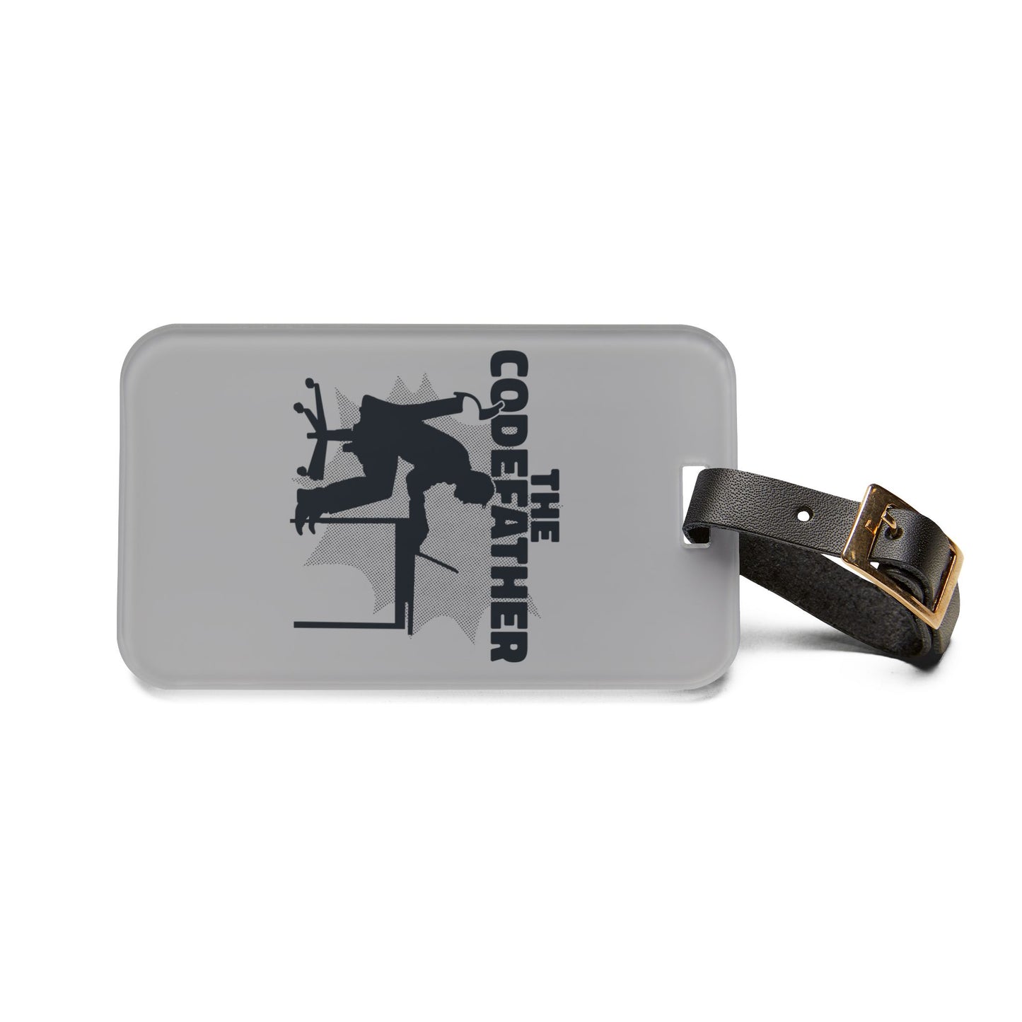 The CodeFather Luggage Tag Software Developer Travel Accessory Perfect for Coding Puns Full Stack Dev Baggage ID Badge Airline Travel Tag