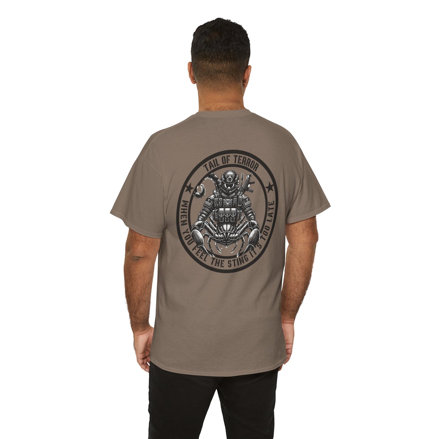 Tactical Scorpion Shirt | Tail of Terror Tee | Funny Military-Inspired Patriotic Gift | Predatory Arachnid Design Scorpion Lovers Humor Fans