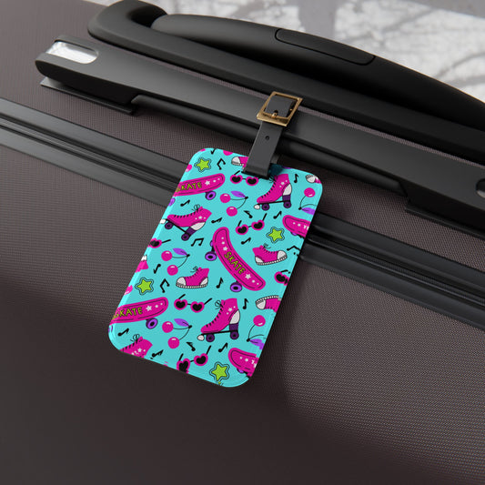 90s Theme Skater Girl Vibes Luggage Tag - Nostalgic Throwback Accessory for Skate Lovers - Perfect Baggage ID for Radical Adventures