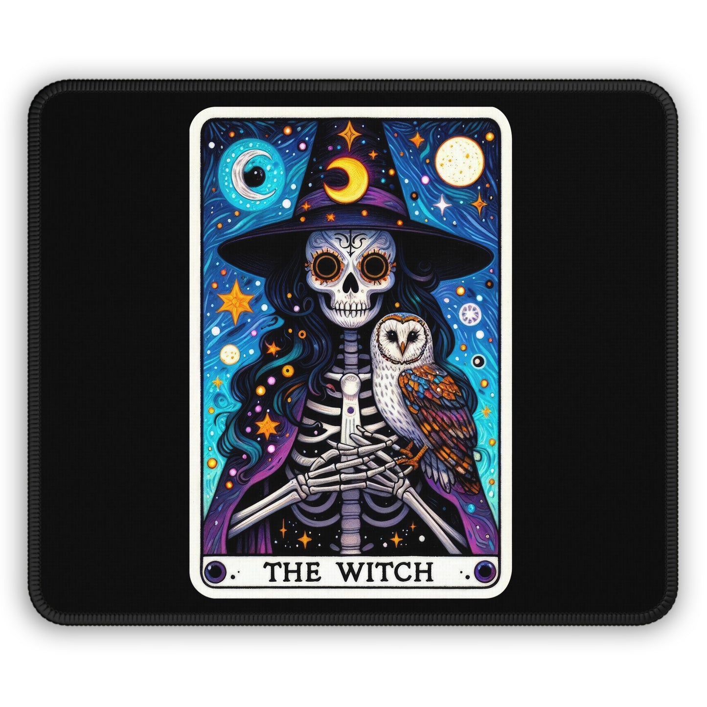 The Witch Tarot Card Non Slip Mouse Pad | Witchy Office Desk Decor | Mystical Gift for Witches | Tarot Mat | Occult Desk Accessory Desk Pad