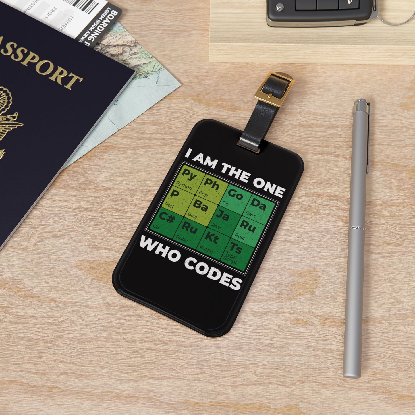 The One Who Codes Luggage Tag Software Developer Travel Accessory Perfect for Coding Puns Full Stack Dev Baggage ID Badge Airline Travel Tag