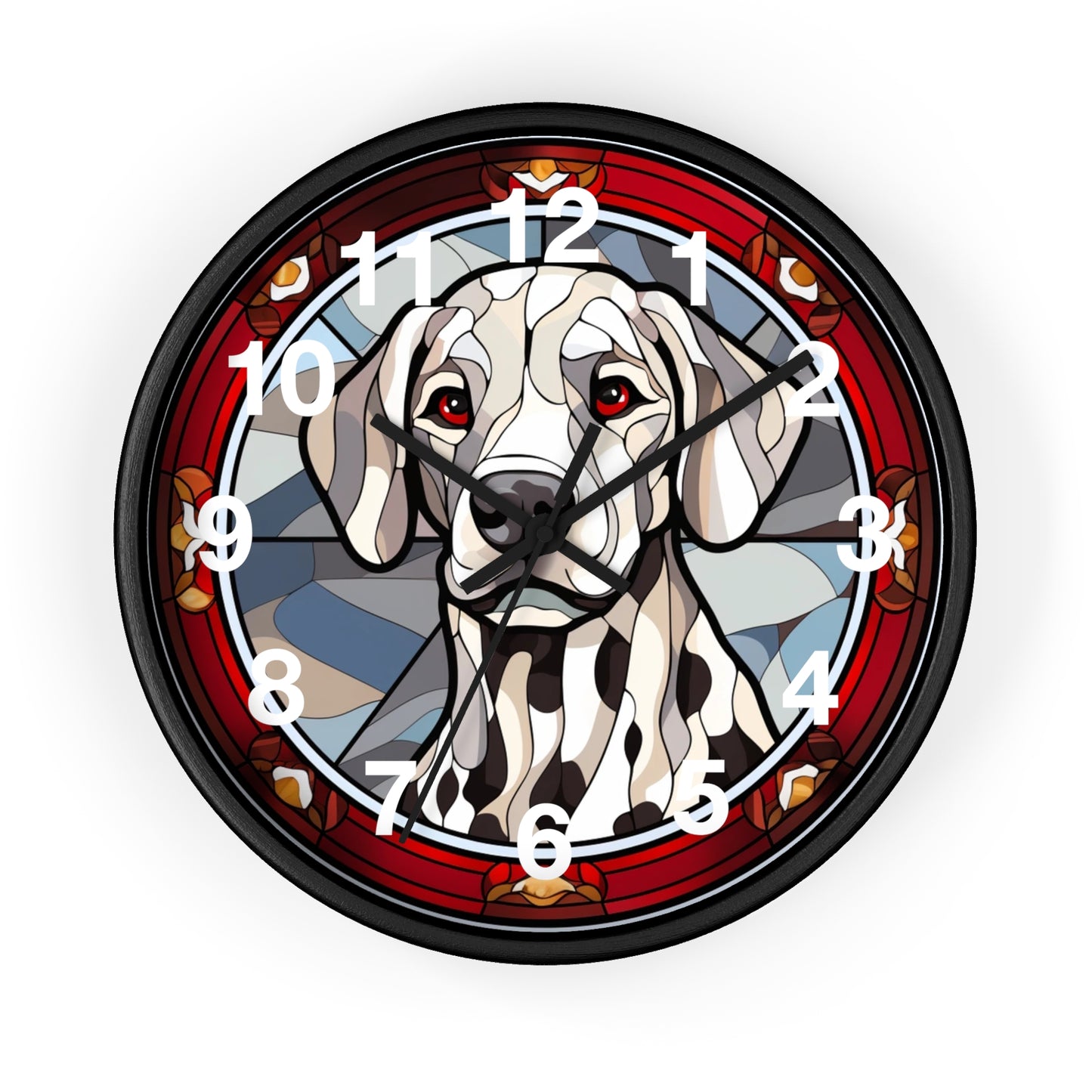 Dalmatian Dog Stained Glass Wall Clock | Battery Operated | Colorful Pet Lover Decor | Ideal Gift Dog Enthusiasts Unique Canine Home Accent