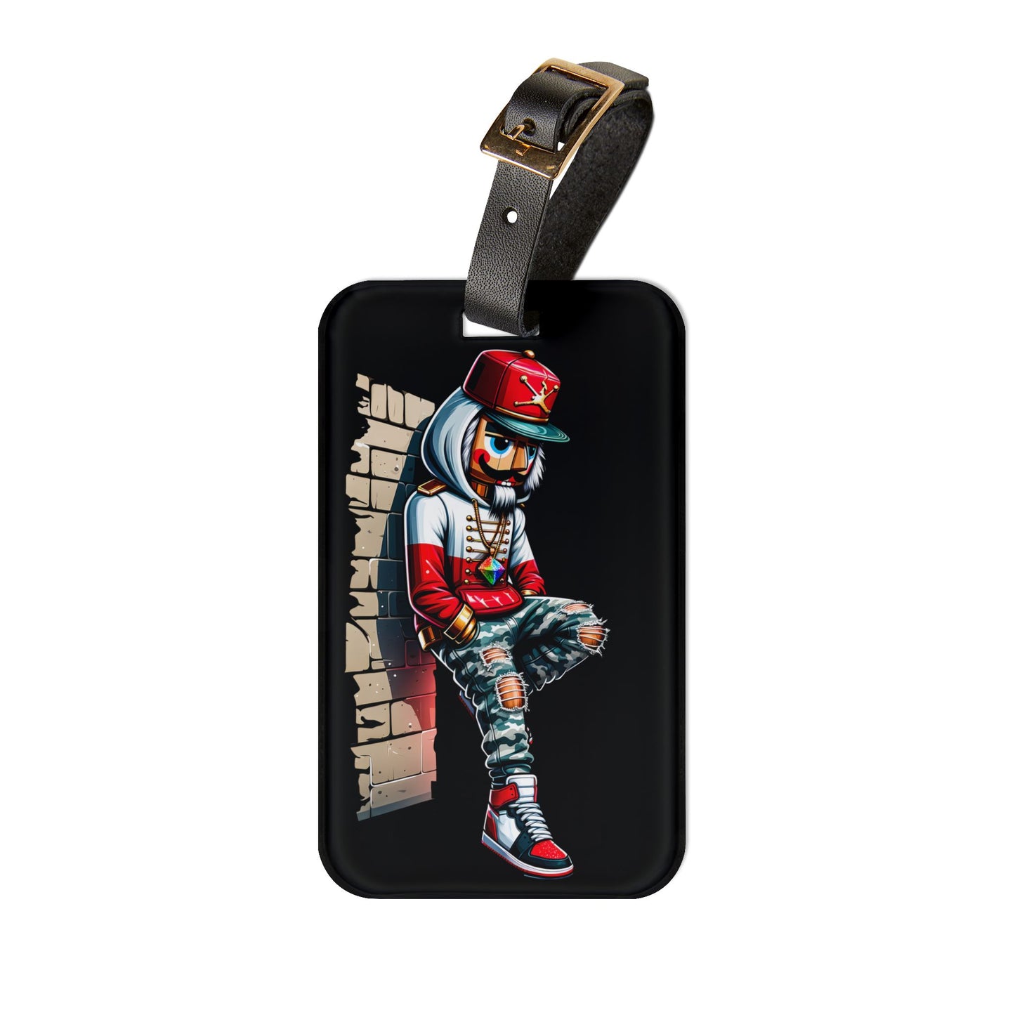 Nutcracker Gangster Luggage Tag | Urban Style Travel Baggage ID | Hip Hop Christmas Accessory for Nutcracker Lovers Christmas Travel Gift