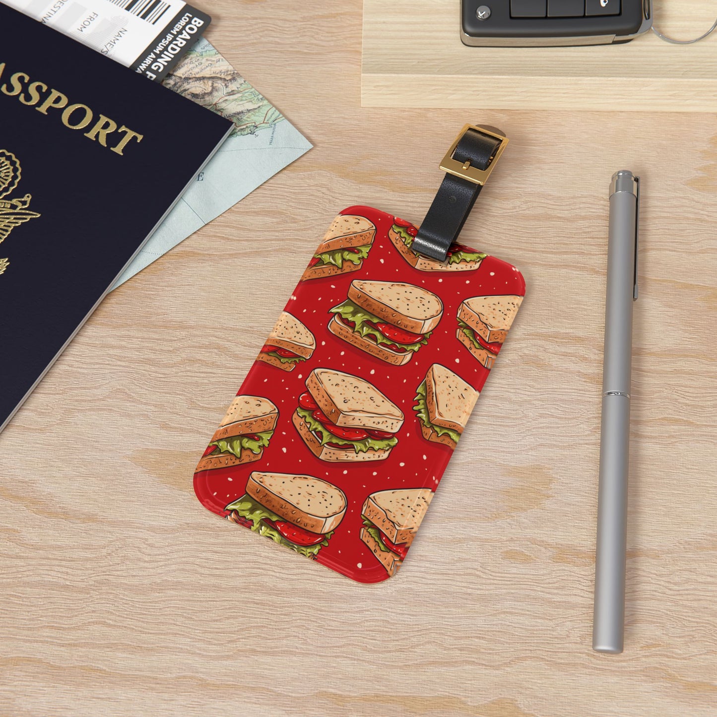 Delicious BLT Style Sandwich Luggage Tag | Vibrant Food Lovers Travel Accessory | Funny Baggage ID for Delicious Fun Sammies | Foodie Gift