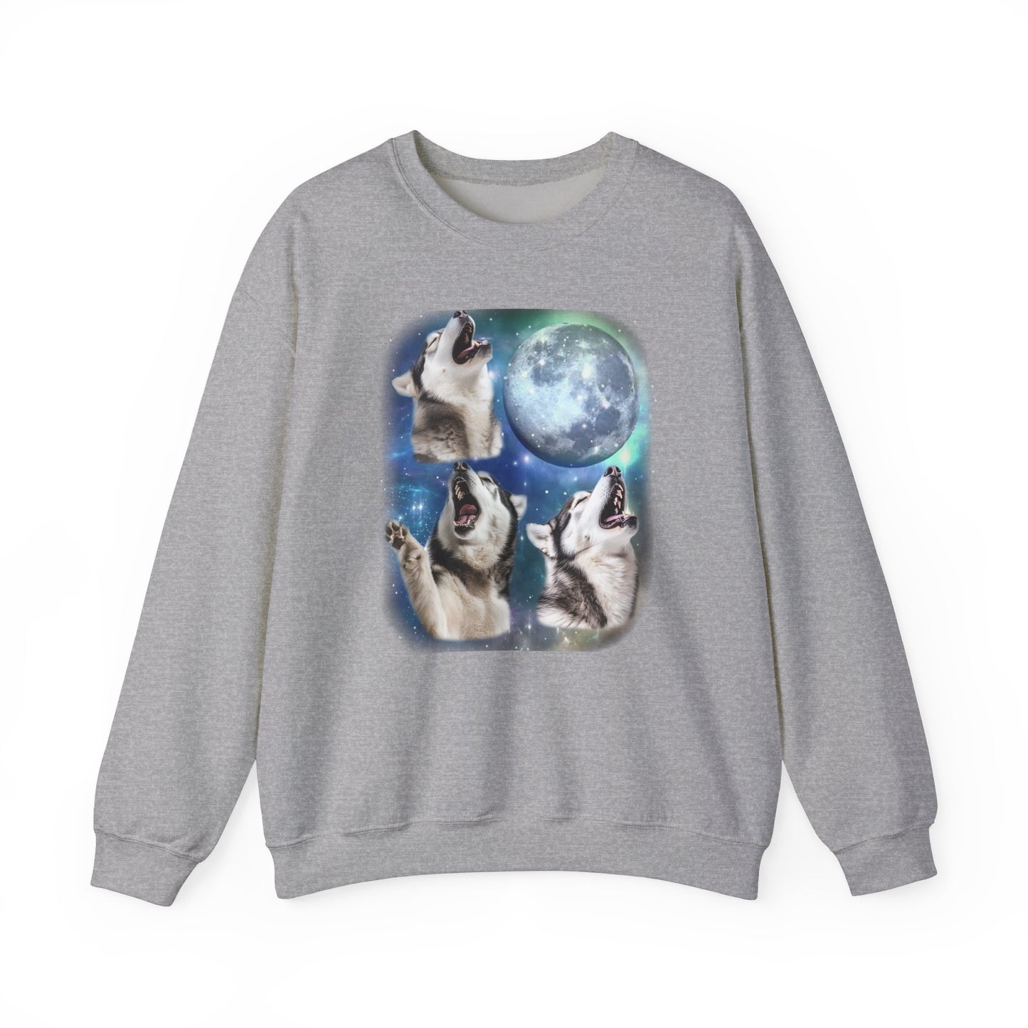 Alaskan Malamute Howling at Moon Sweater | Vintage Dog Lover Pullover Funny Malamute Sweatshirt Dog Lover Sweater Funny Dog Malamute Gifttl