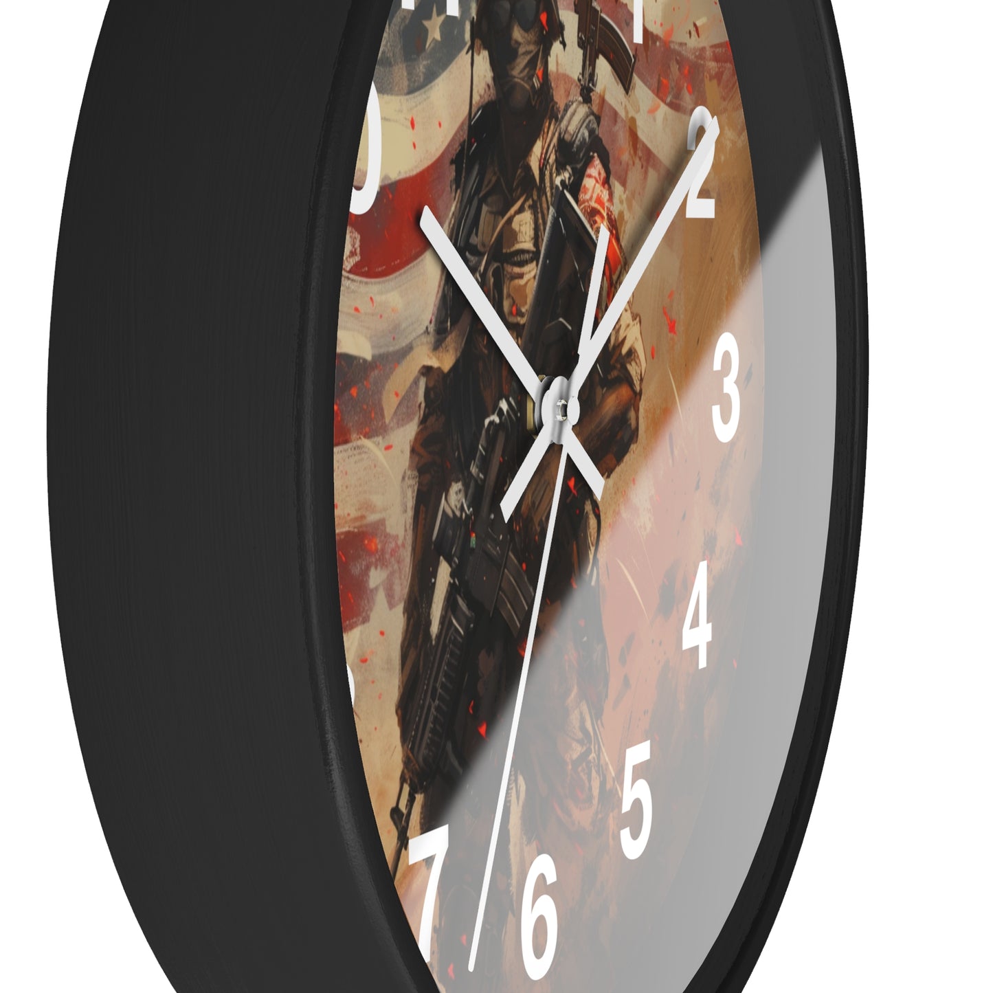 War-Ready Tactical Soldier Wall Clock | Rugged Military Tribute Art | Battery Operated | Bold USA Decor | Perfect Gift Warriors and Patriots