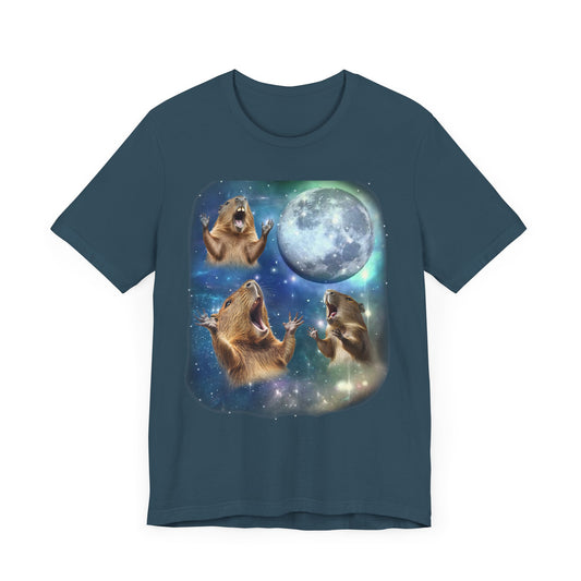 Capybara Howling at the Moon Shirt | Vintage 90s Inspired Capybara Tee | Retro Animal Lover Gift | Chill Capybara Style Laid-Back Pet Vibes