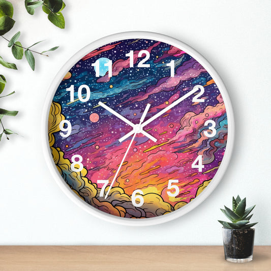 Vibrant Abstract Wall Clock | Trippy Psychedelic Decor for Dorm | Mind Bending Rave Art | Battery Operated | Unique Student Gift