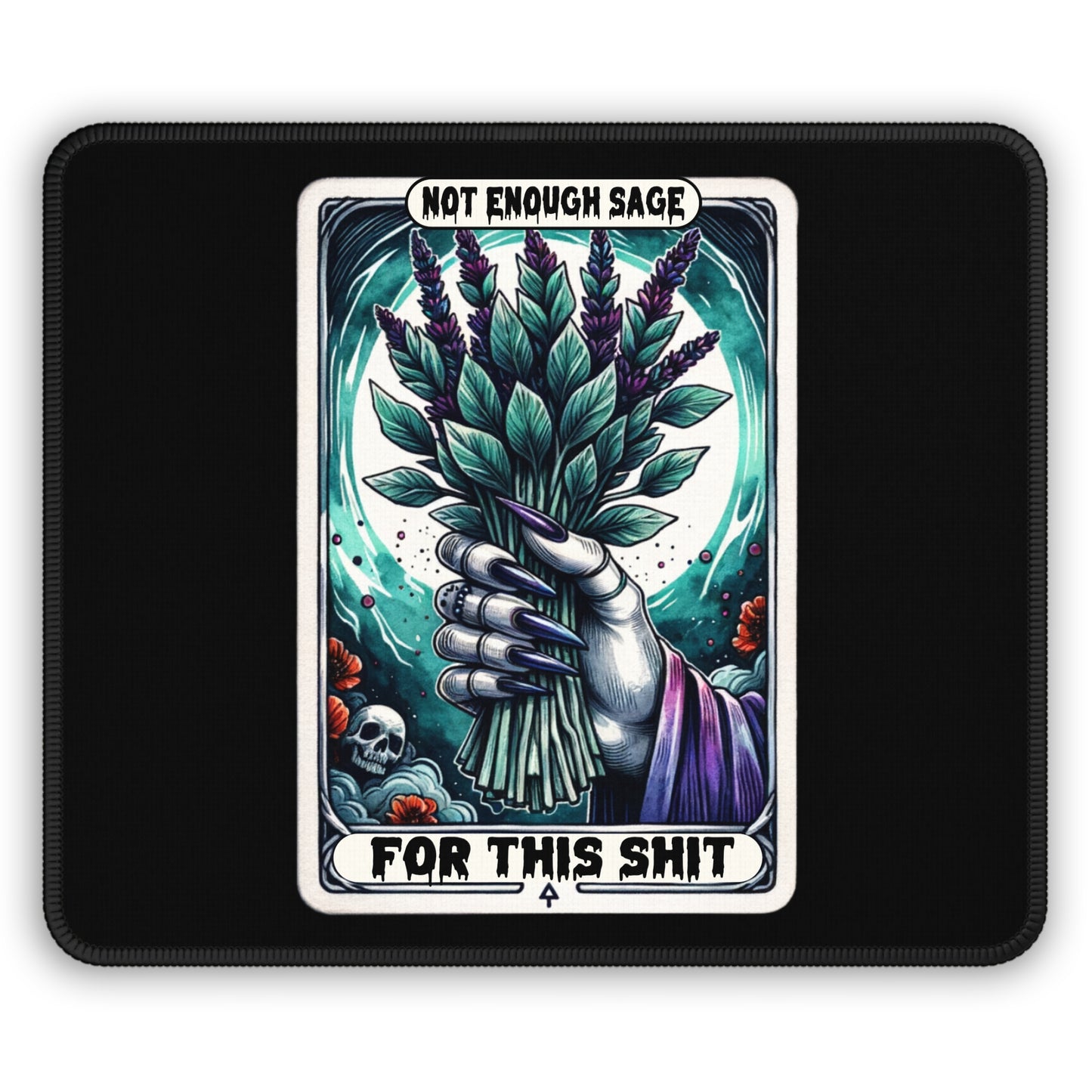 Not Enough Sage Tarot Card Non Slip Mouse Pad Mystical Office Desk Decor Witches Gift Tarot-Inspired Desk Mat | Sage Lovers Desk Accessory