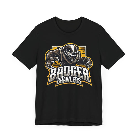 Honey Badger Brawlers Shirt | Fierce Animal Design Unique Gift Wildlife Gaming Fans Esports Jersey Style Graphic Tee Funny Honey Badger Gift