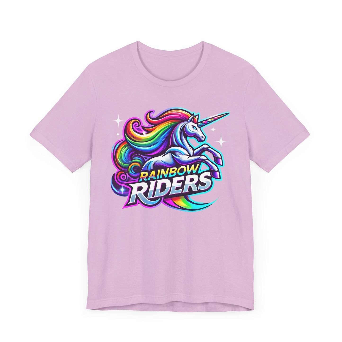 Rainbow Riders Unicorn Shirt | Vibrant Fantasy Design | Unique Gift for Gamers Unicorn Lovers Esports Jersey Style Graphic Tee Unicorn Lover