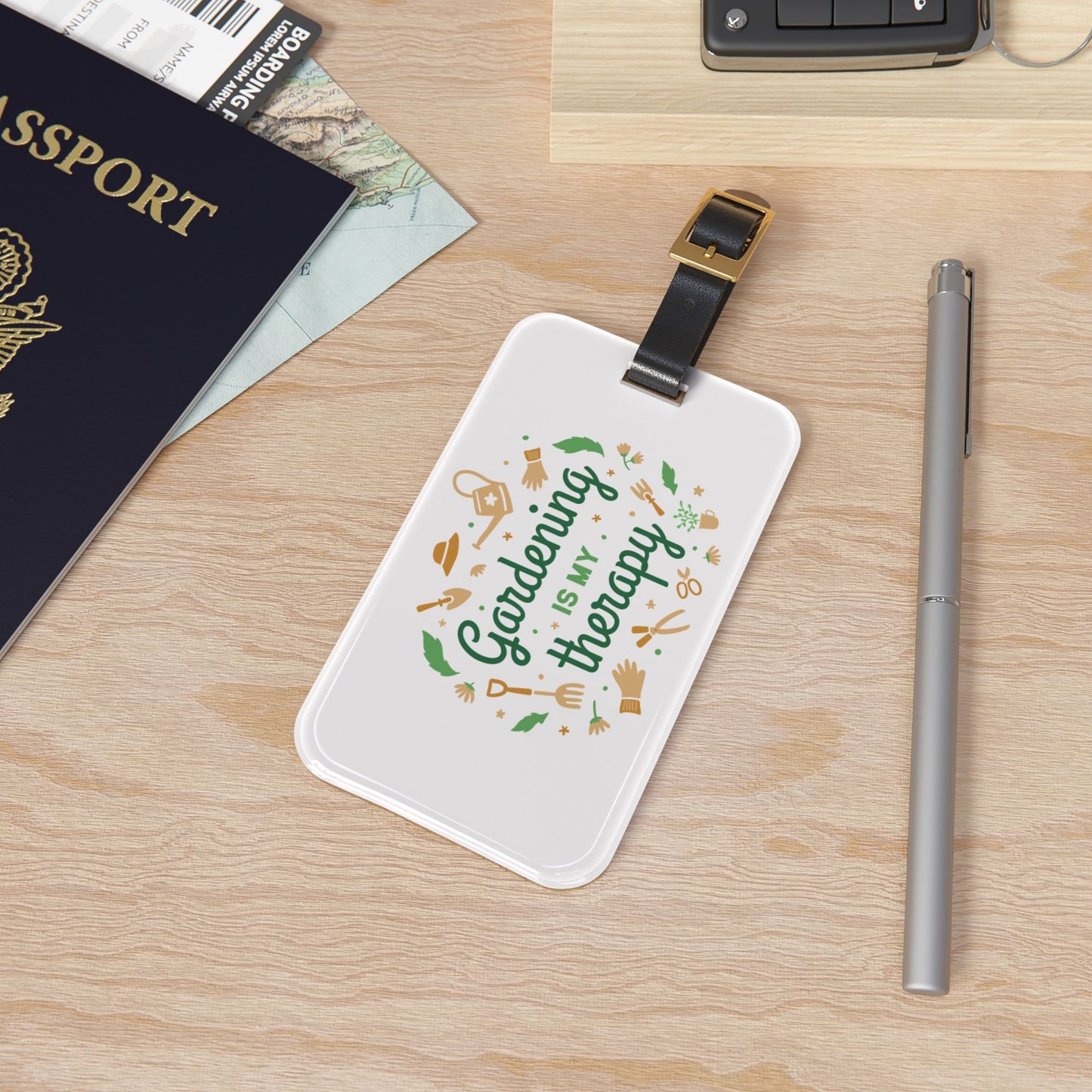 Gardening My Therapy Luggage Tag Cute Green Plant Travel Accessory Garden Lovers Baggage ID Travel Bug Botany Plant Airline Accessory Gift