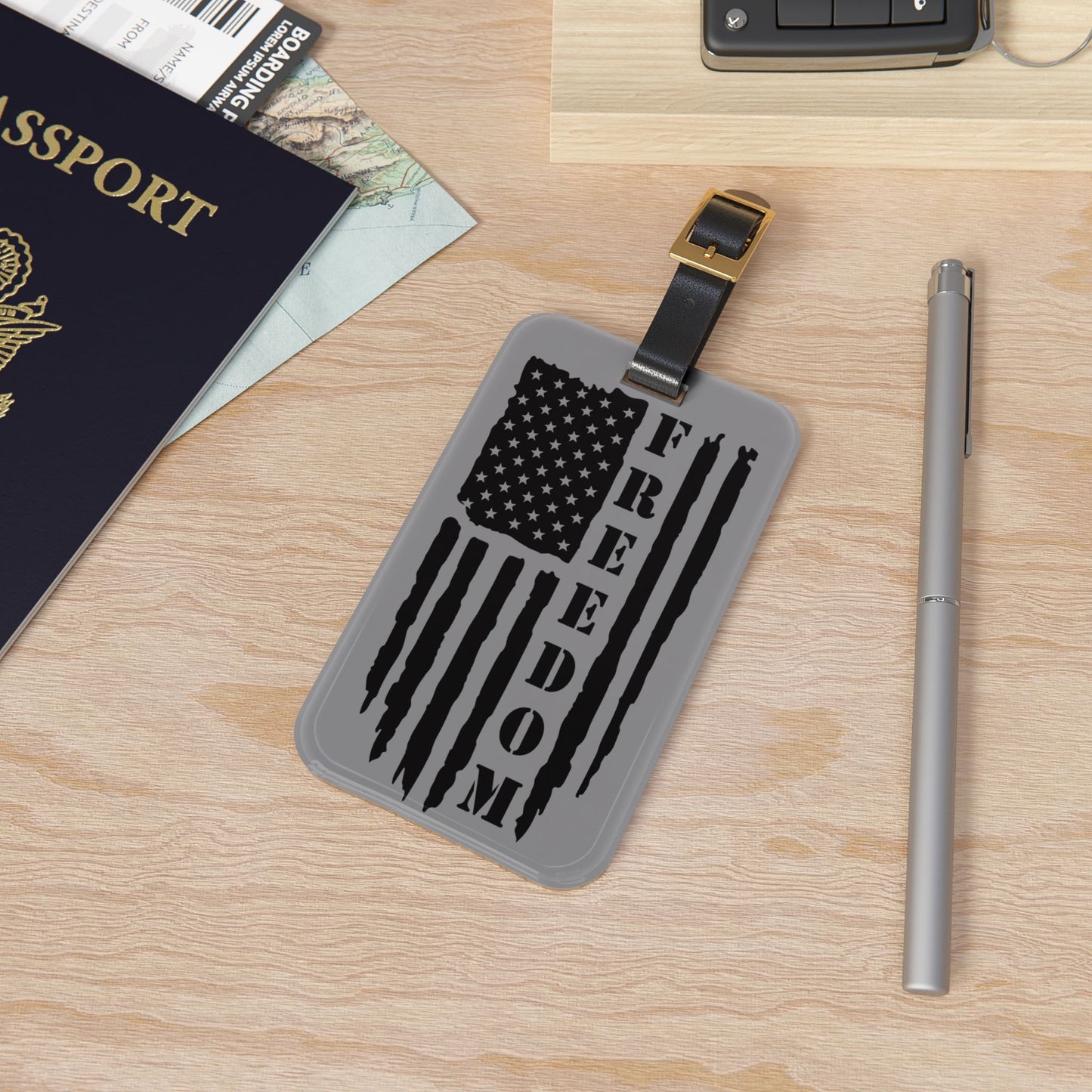 Freedom American Flag Luggage Tag | Patriotic Pride Baggage ID | USA Flag Travel Accessory | Perfect Gift for Freedom Lovers & Patriots