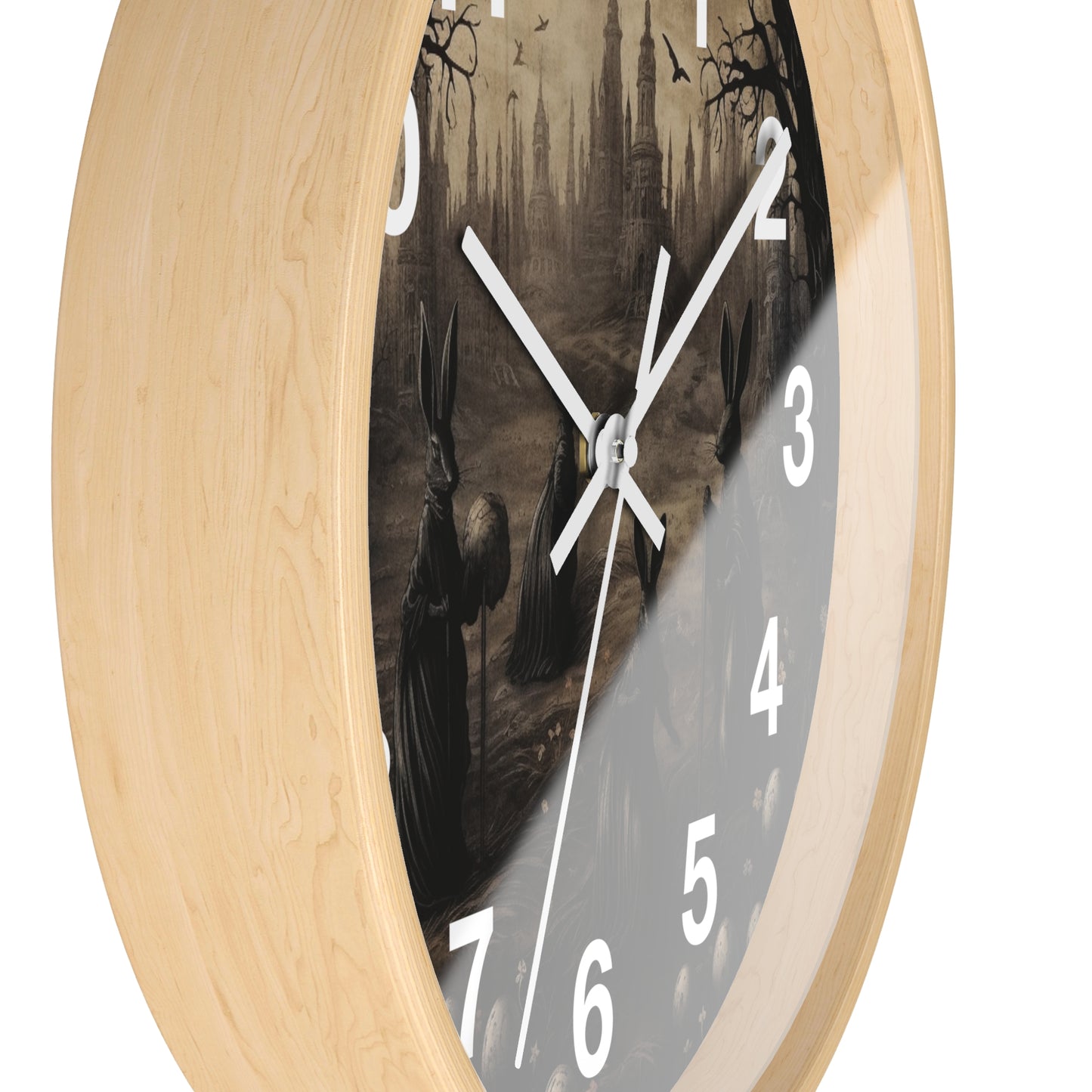 Dark Eerie Bunny Gothic Wall Clock | Haunted House Decor | Creepy & Unique Aesthetic | Battery Operated | Perfect Halloween Gift