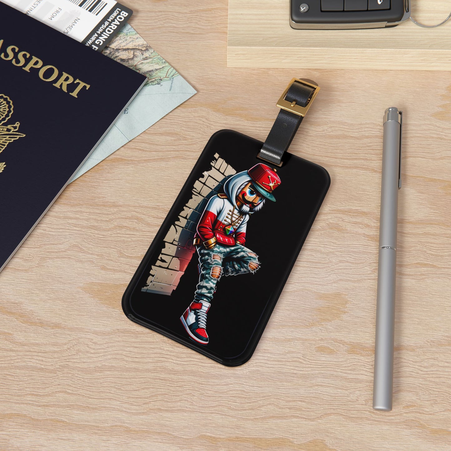 Nutcracker Gangster Luggage Tag | Urban Style Travel Baggage ID | Hip Hop Christmas Accessory for Nutcracker Lovers Christmas Travel Gift