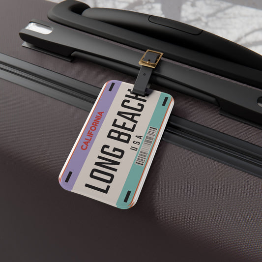 License Plate Long Beach California Luggage Tag - Cool Cali Style Flight Accessory - Perfect Baggage ID for Coastal Adventures