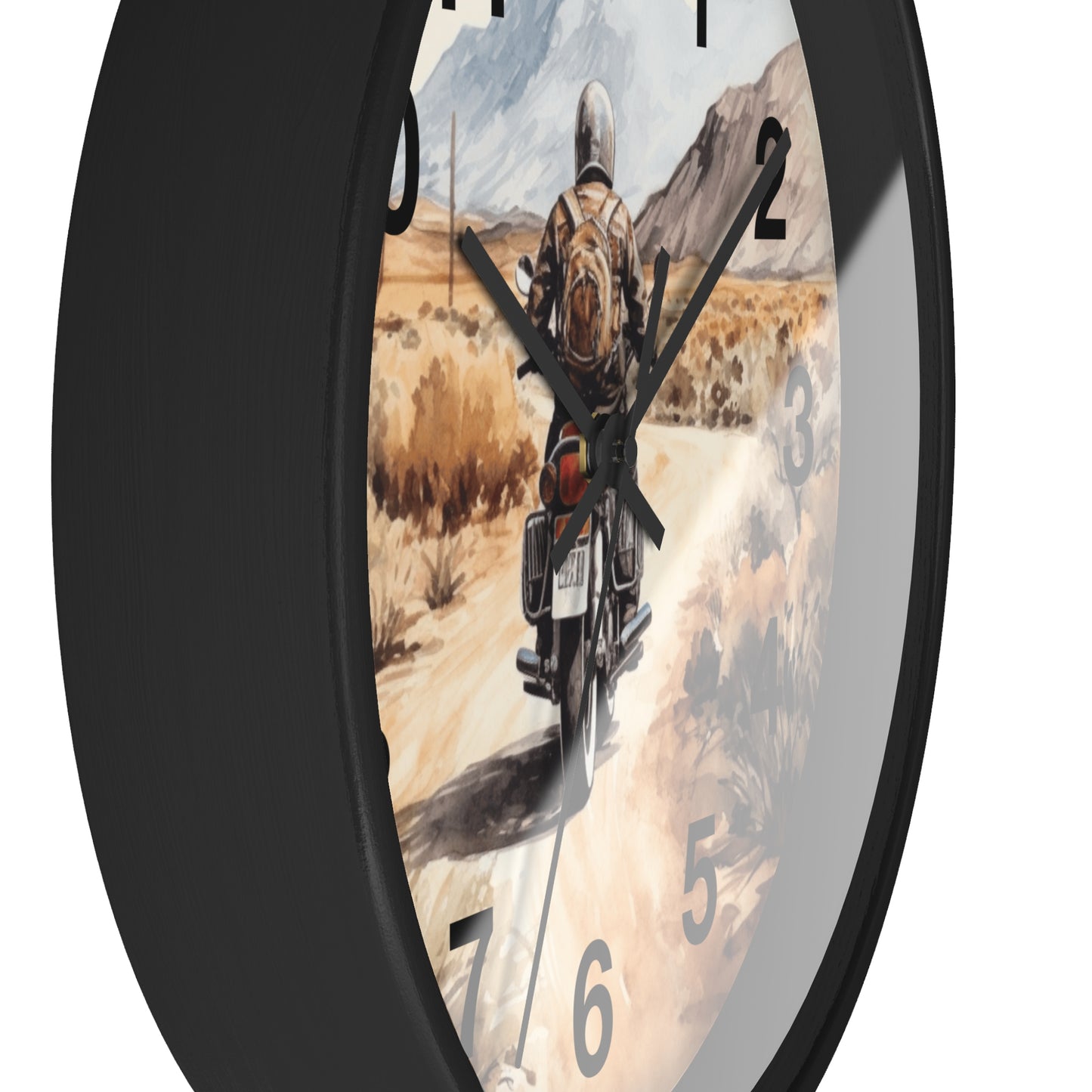 Desert Open Dirt Road Motorcycle Wall Clock | Scenic Biker Decor | Battery Operated | Unique Gift for Motorcycle Enthusiast Motorcycle Decor