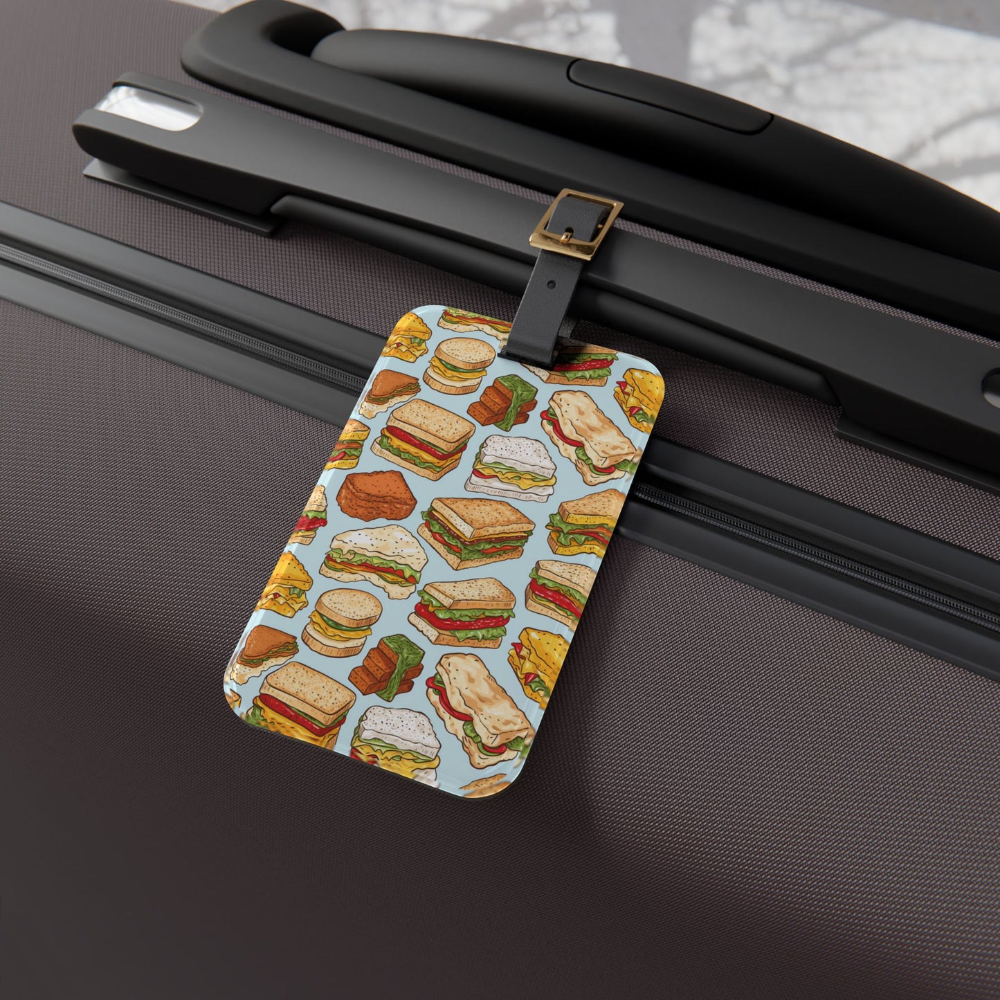 Yummy Sandwiches Various Favorites Luggage Tag | Vibrant Food Lovers Travel Accessory | Funny Baggage ID Delicious Fun Sammies Foodie Gift