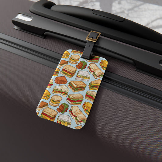 Yummy Sandwiches Various Favorites Luggage Tag | Vibrant Food Lovers Travel Accessory | Funny Baggage ID Delicious Fun Sammies Foodie Gift