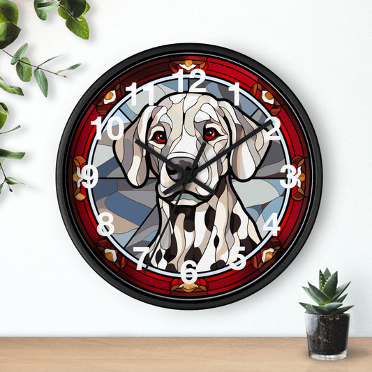 Dalmatian Dog Stained Glass Wall Clock | Battery Operated | Colorful Pet Lover Decor | Ideal Gift Dog Enthusiasts Unique Canine Home Accent