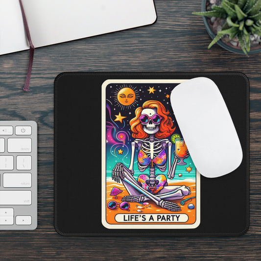 Life's a Party Tarot Card Non Slip Mouse Pad  Office Desk Decor Party Lover Gift Tarot-Inspired Desk Mat Celebration-Themed Desk Accessory