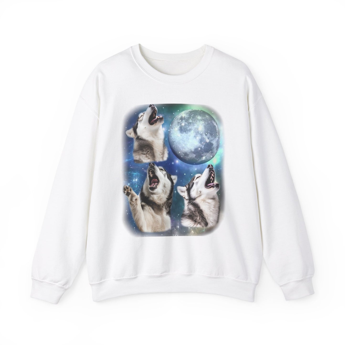 Alaskan Malamute Howling at Moon Sweater | Vintage Dog Lover Pullover Funny Malamute Sweatshirt Dog Lover Sweater Funny Dog Malamute Gifttl