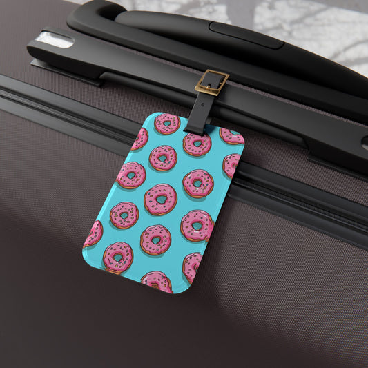 Pink Sprinkles and Donuts Luggage Tag | Colorful Dessert Lovers Travel Accessory | Fun Baggage ID | Sweet Treat Enthusiasts | Unique Design