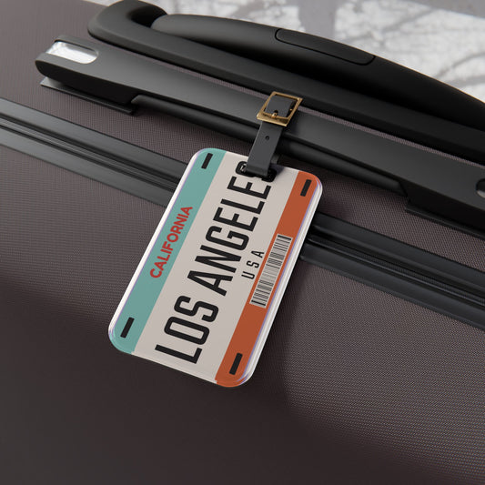 License Plate Los Angeles California Luggage Tag - Cool Cali Style Flight Accessory - Perfect Baggage ID for Coastal Adventures