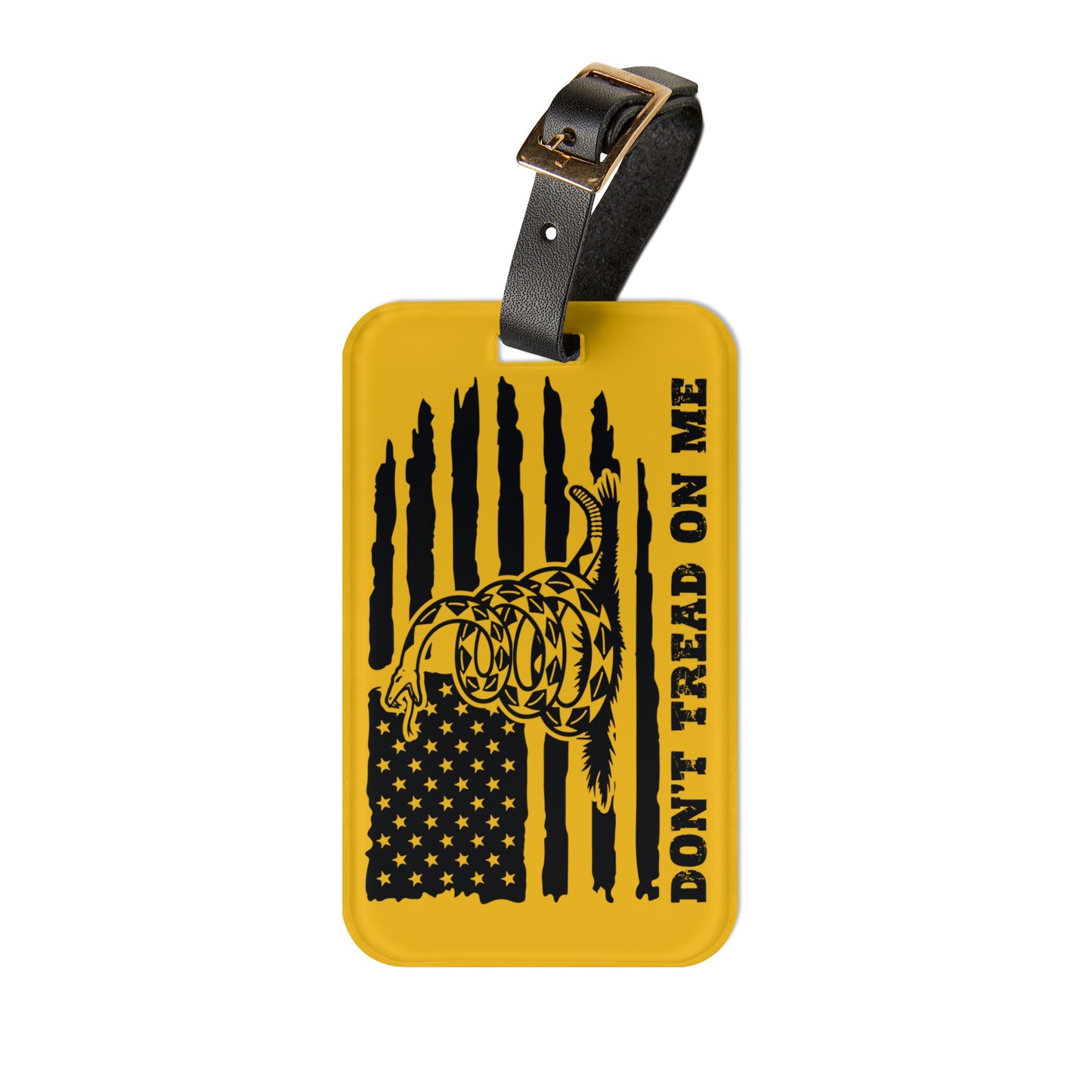 Dont Tread on Me Luggage Tag | Gadsden Flag Baggage ID | Patriotic American Flag Travel Accessory | 2nd Amendment Bear Arms Gift Snake Flag